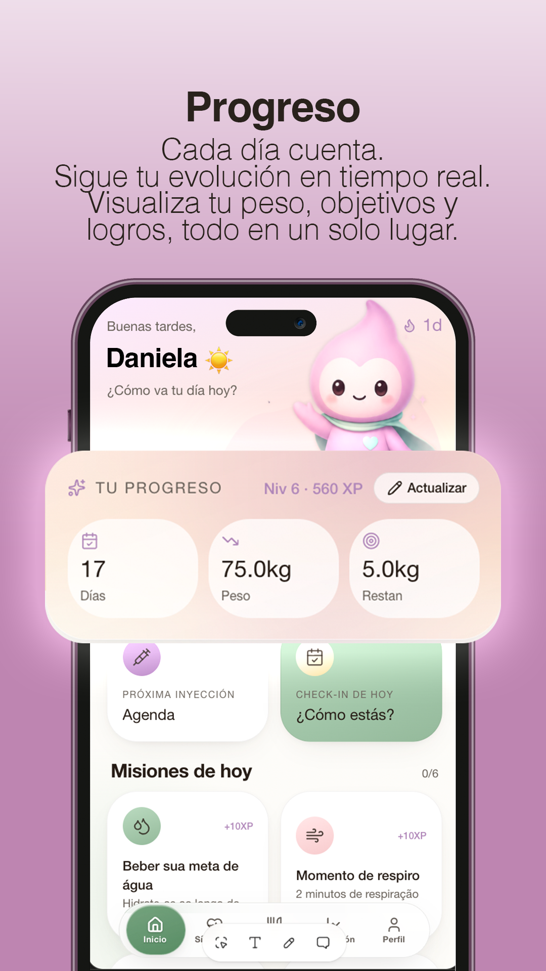 Pantalla de la app Mounji