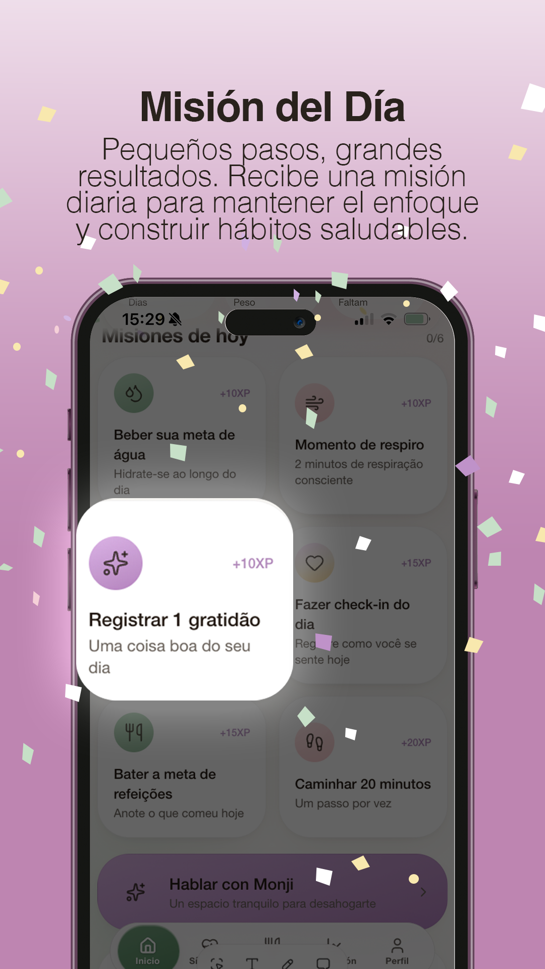 Pantalla de la app Mounji
